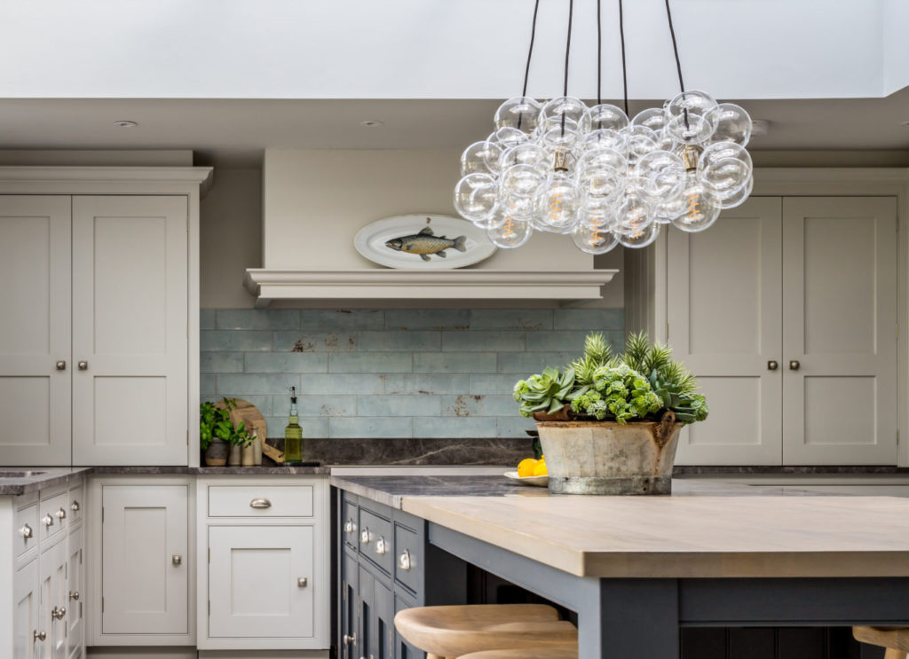 Surrey Interior Designer kitchen design with bubble pendant light