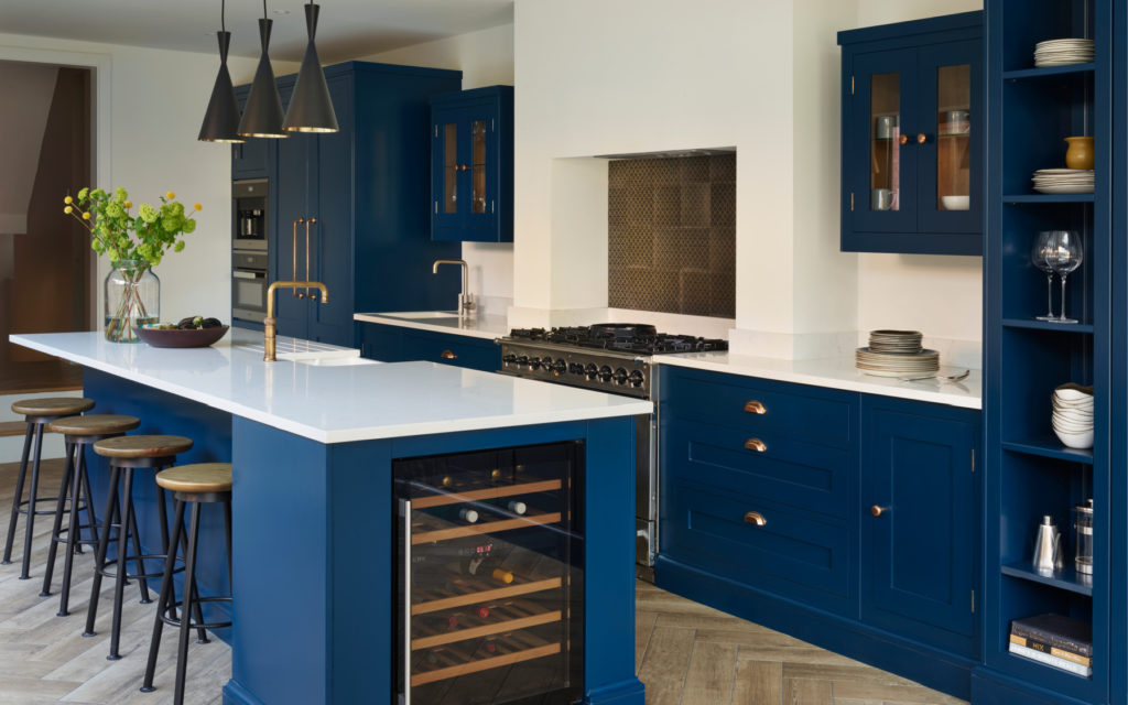 Blue shaker style kitchen