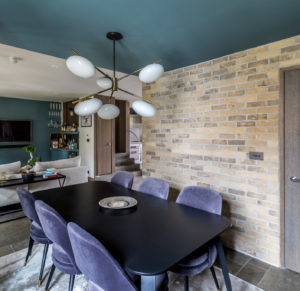 Brick slip dining room design by Richmond Interior Designer