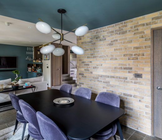 Brick slip dining room design by Richmond Interior Designer