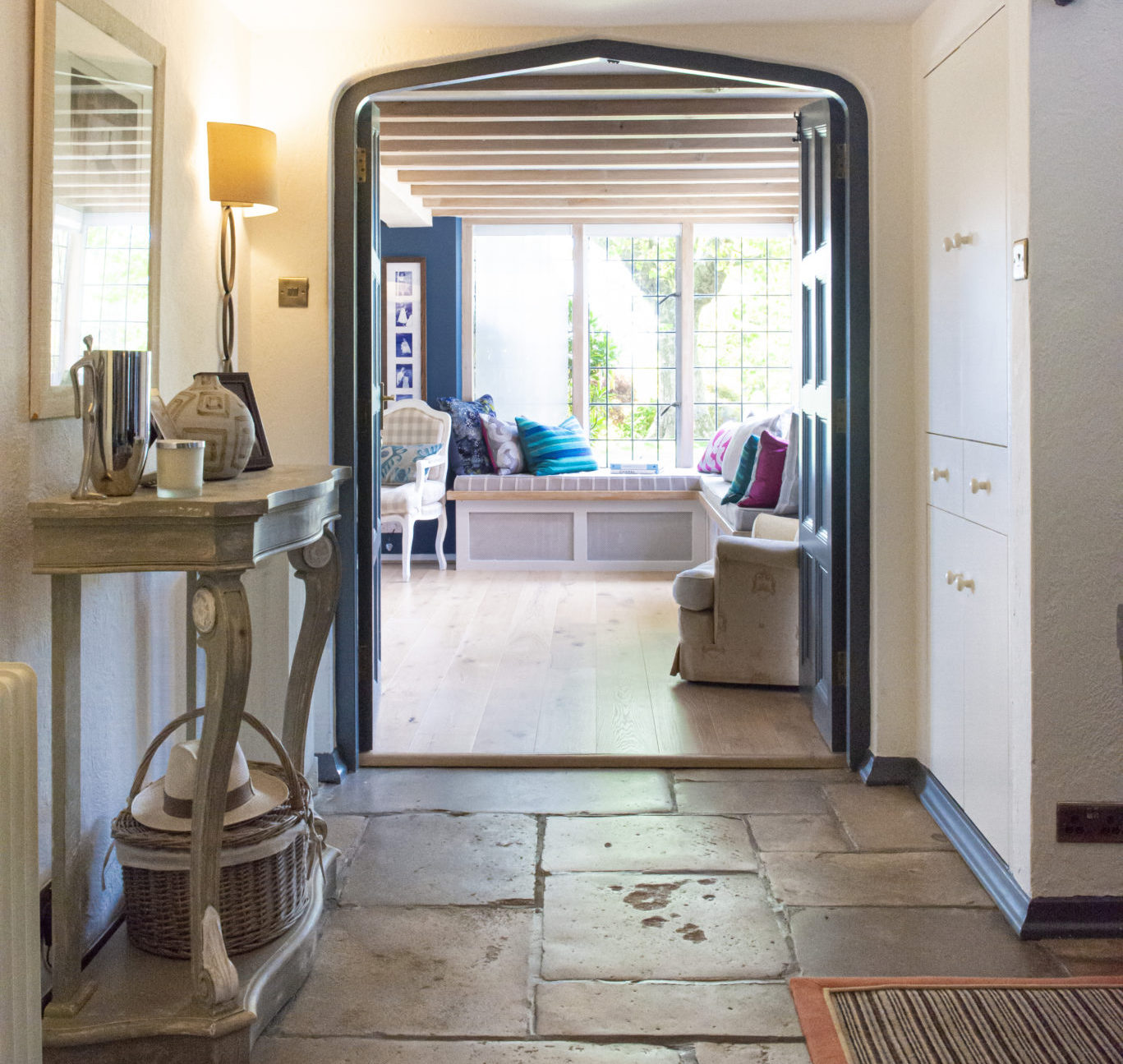 Arched doorway in classic sussex farmhouse
