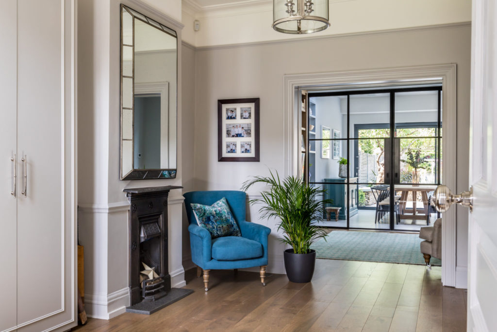 Surrey interior designer created extension with crittal doors