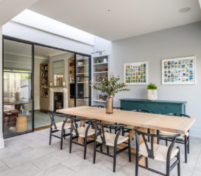 Surrey interior designer dining room with crittal doors