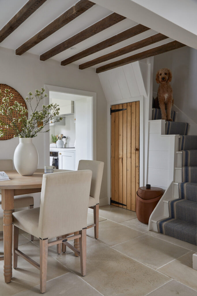 Cotswolds Cottage Renovation - tiny kitchen from dining area